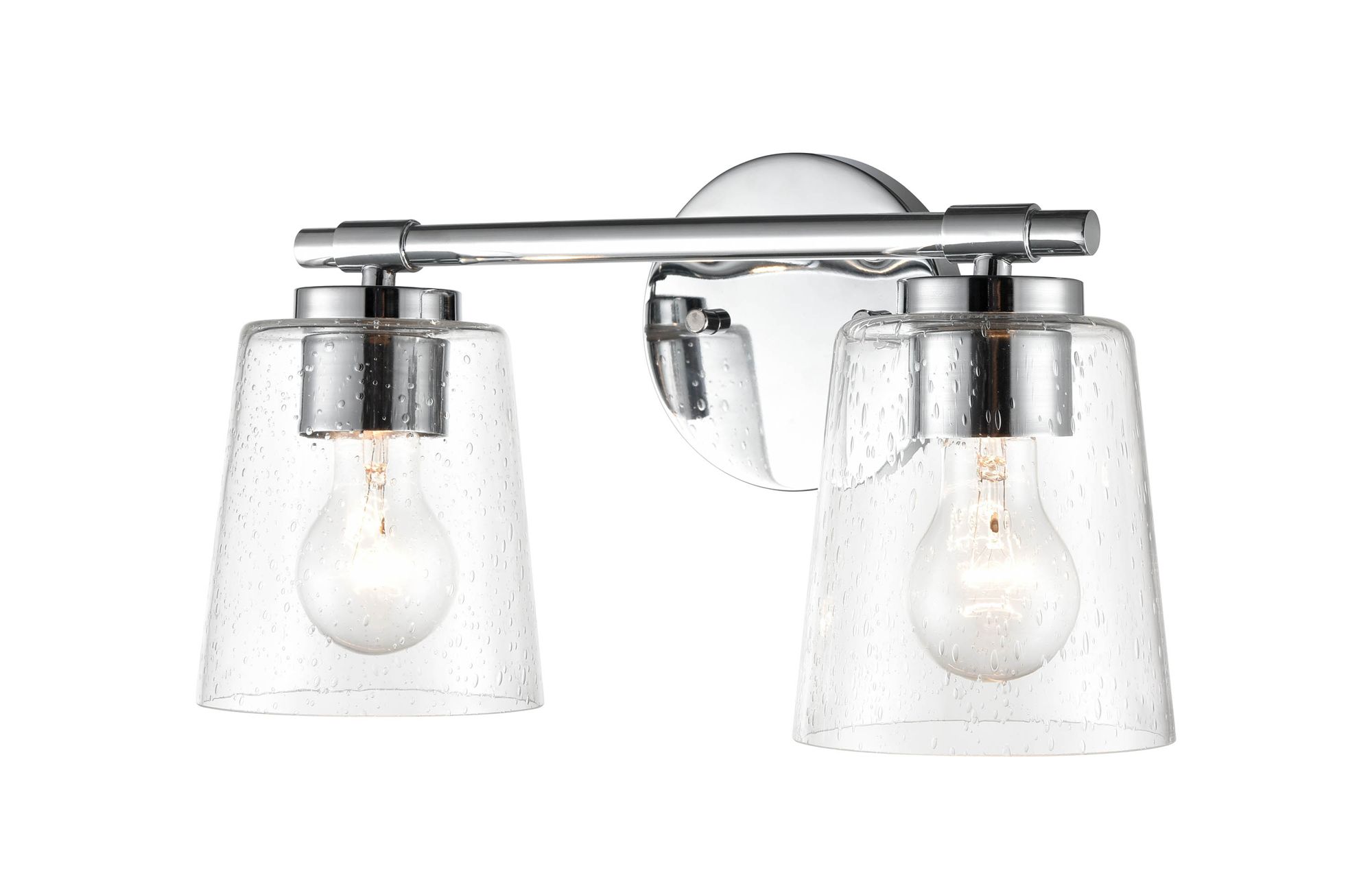 Image 2 Millennium 2-Light 15" Chrome Vanity Light with Glass Shade more views