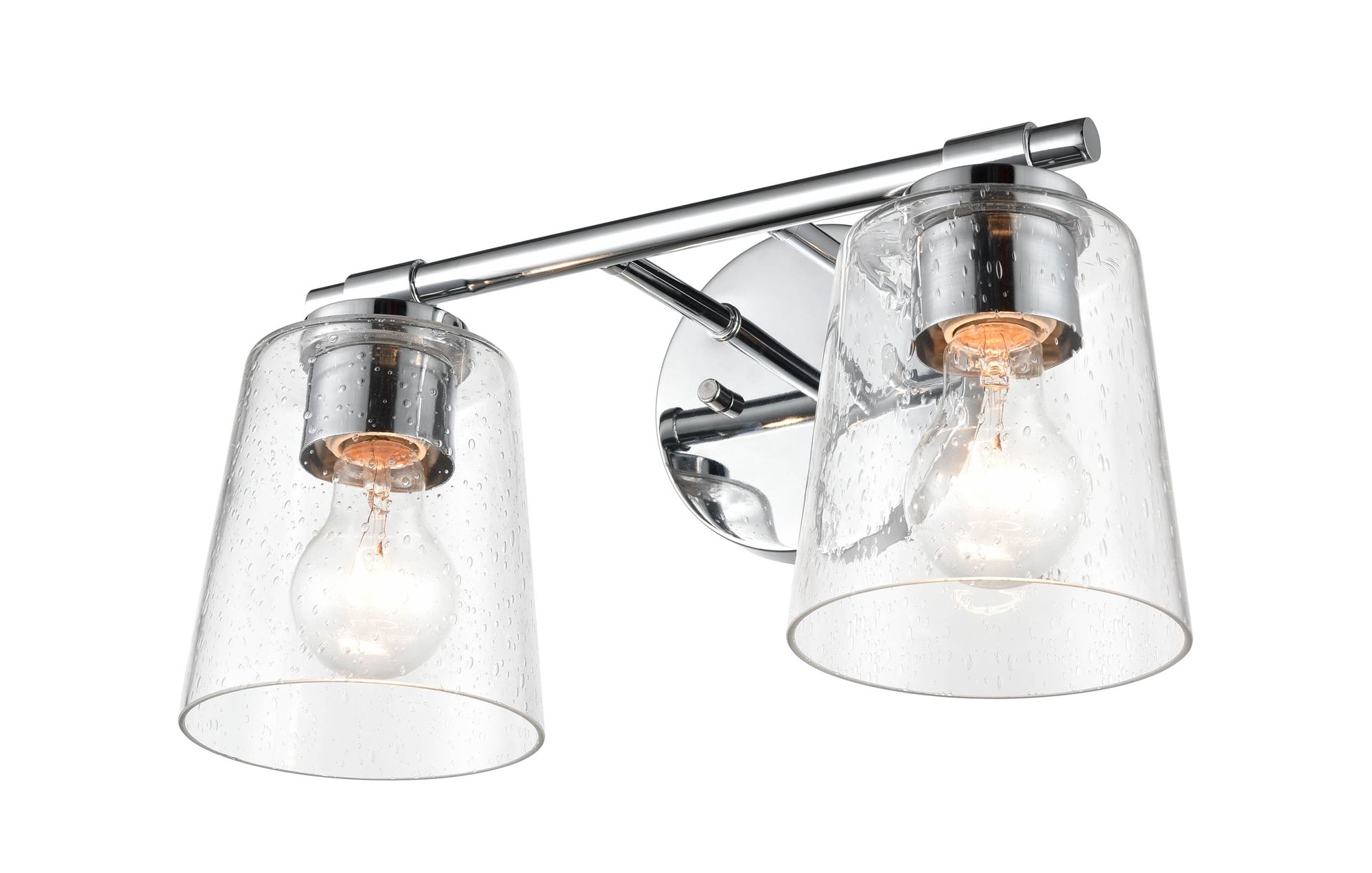 Image 3 Millennium 2-Light 15" Chrome Vanity Light with Glass Shade more views