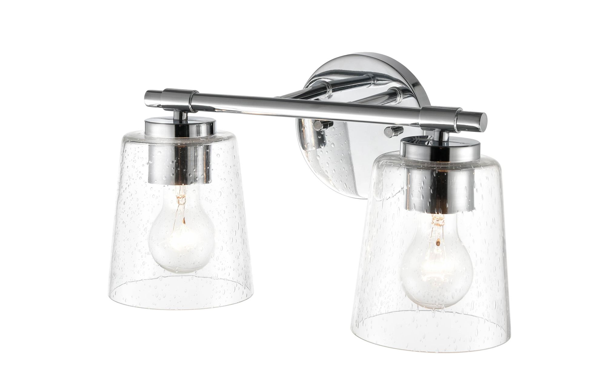 Image 4 Millennium 2-Light 15" Chrome Vanity Light with Glass Shade more views