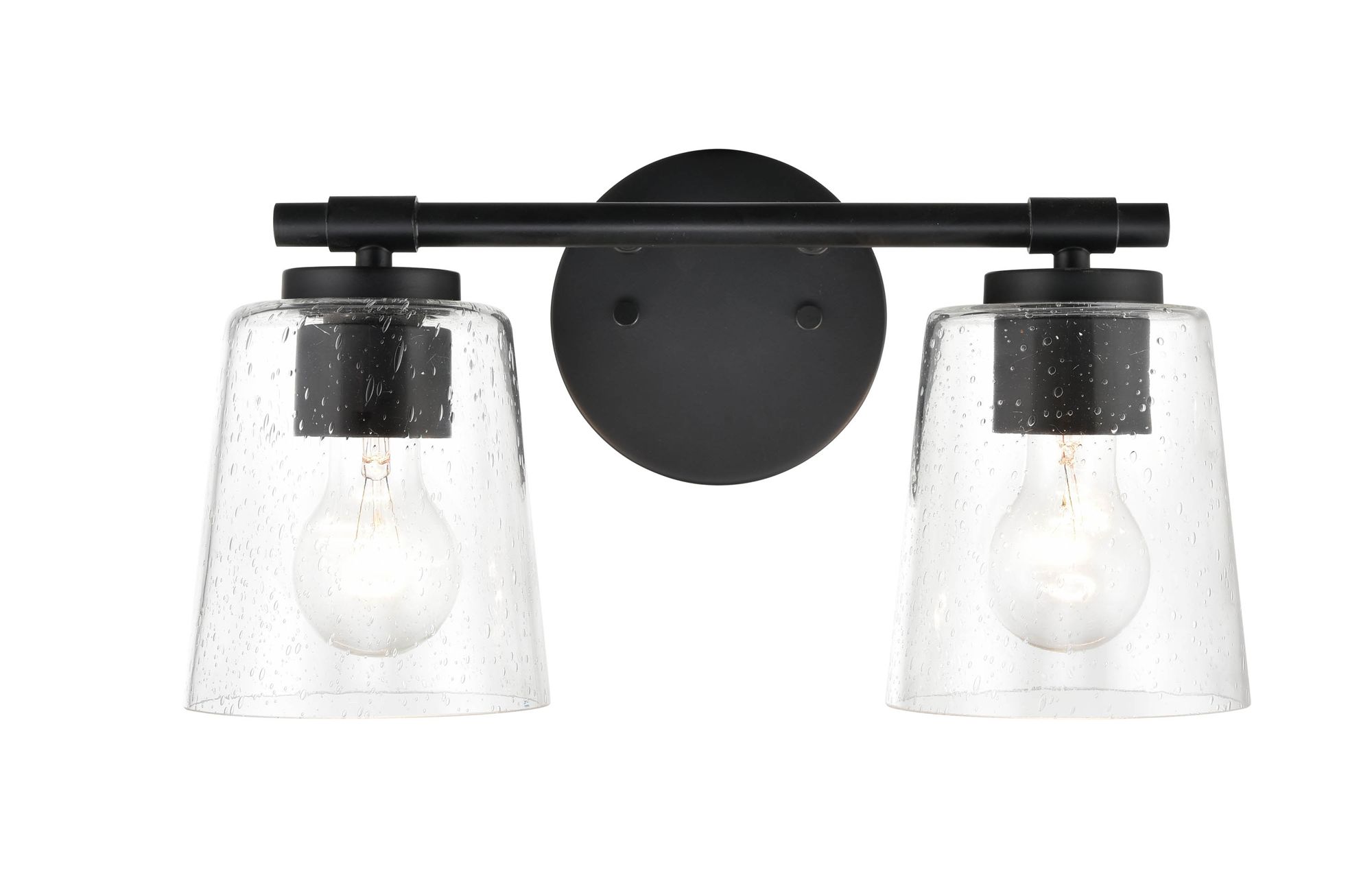 Image 4 Millennium 2-Light 15" Matte Black Vanity Light with Glass Shade more views