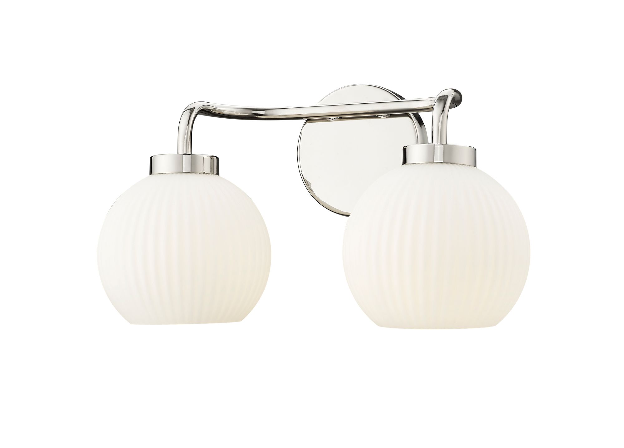 Image 3 Millennium 2-Light 15" Polished Nickel Vanity Light with Glass Shade more views