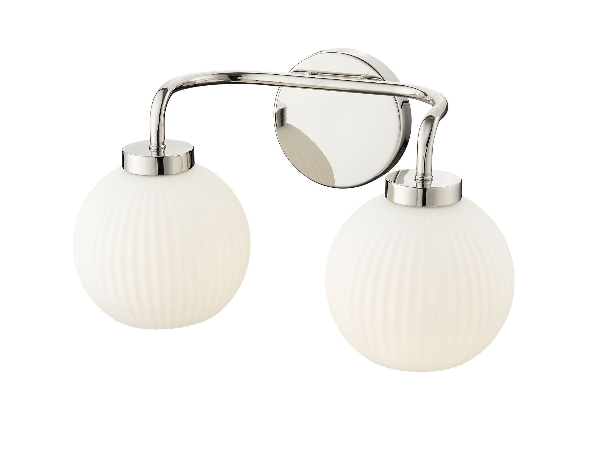 Image 5 Millennium 2-Light 15" Polished Nickel Vanity Light with Glass Shade more views