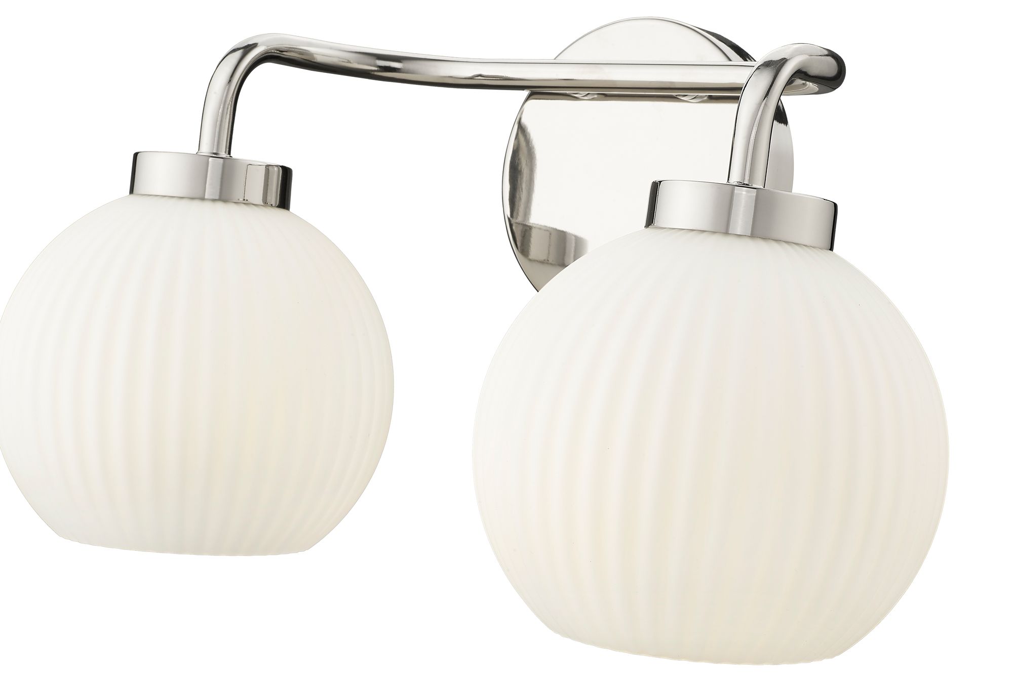 Image 6 Millennium 2-Light 15" Polished Nickel Vanity Light with Glass Shade more views