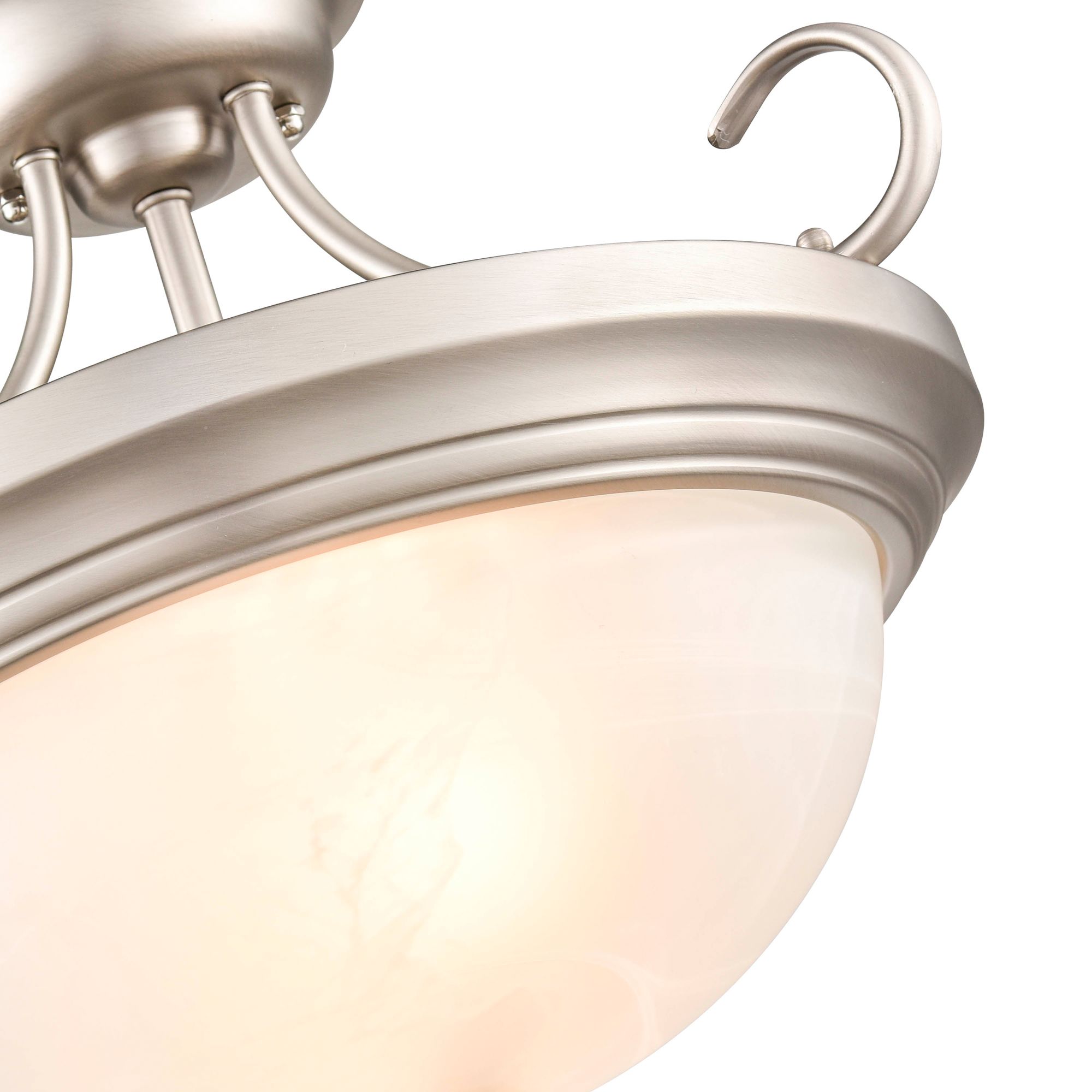Image 3 Millennium 2-Light 15" Satin Nickel Semi-Flush with Glass Shade more views