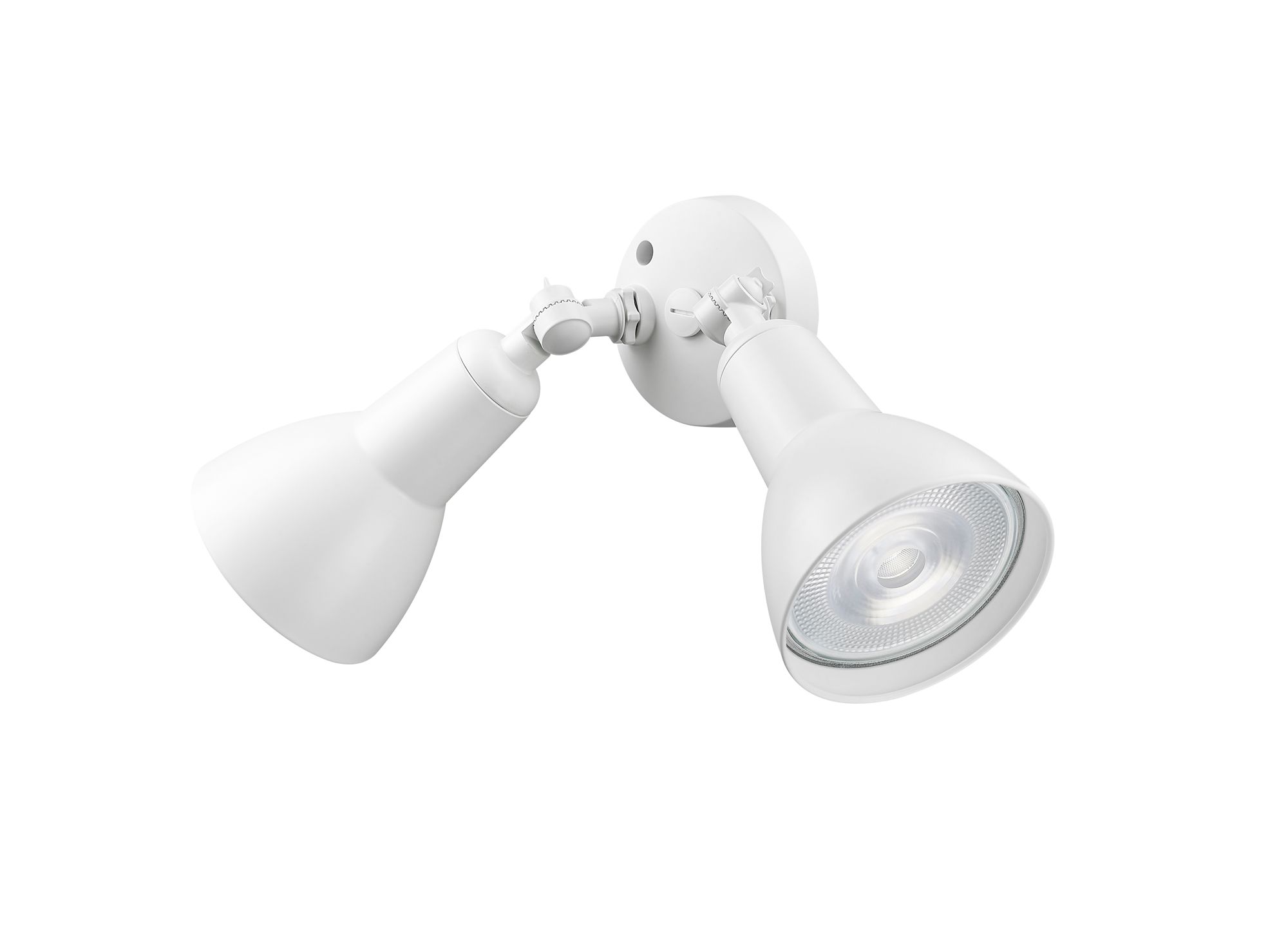 Image 3 Millennium 2-Light 5.25" Matte White Security Flood Light with Metal Shade more views