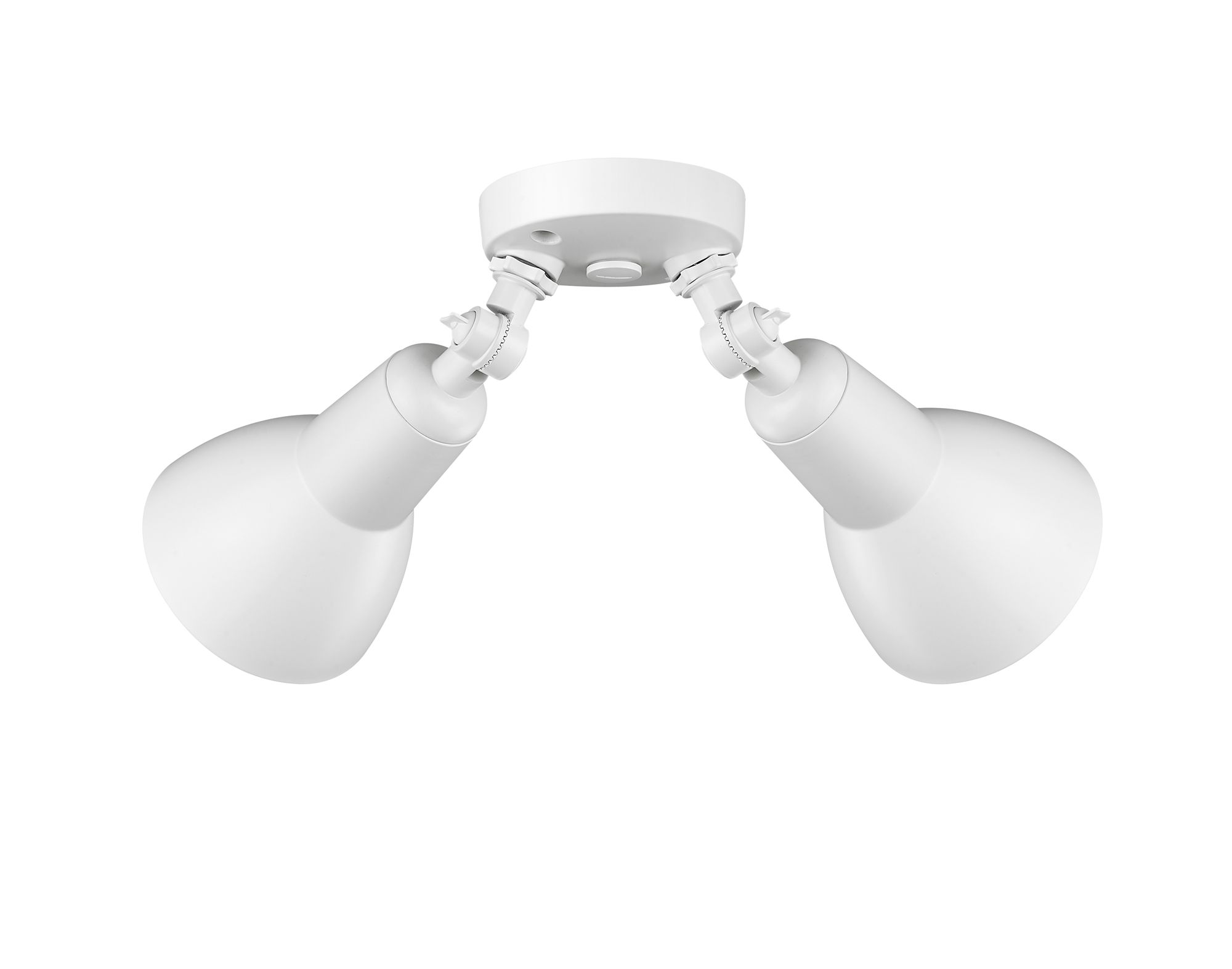 Image 4 Millennium 2-Light 5.25" Matte White Security Flood Light with Metal Shade more views