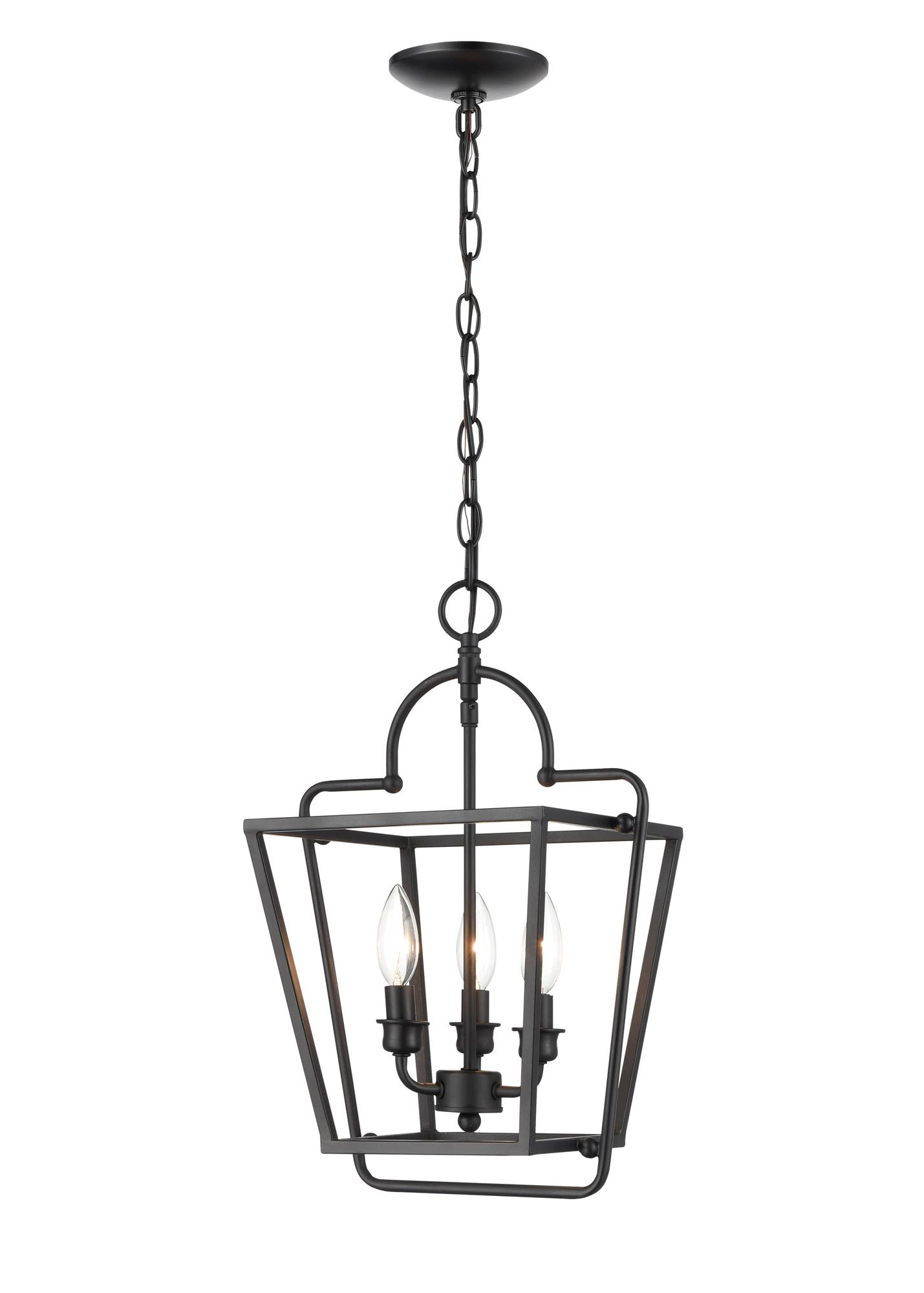 Image 2 Millennium 3-Light 12" Matte Black Pendant with Glass Shade more views