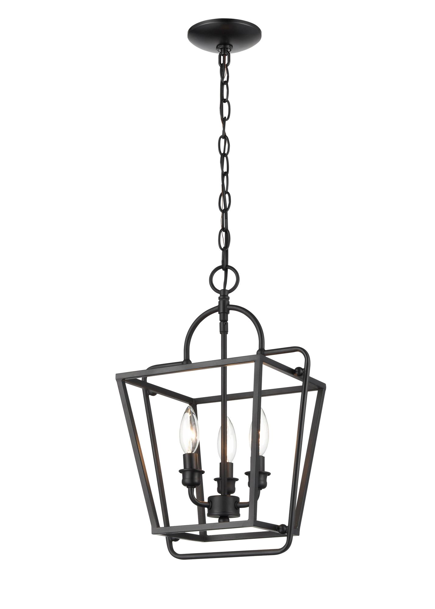 Image 4 Millennium 3-Light 12" Matte Black Pendant with Glass Shade more views