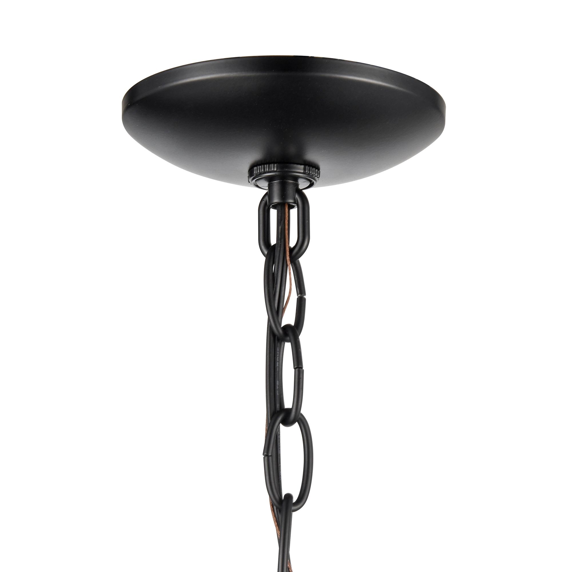 Image 5 Millennium 3-Light 12" Matte Black Pendant with Glass Shade more views