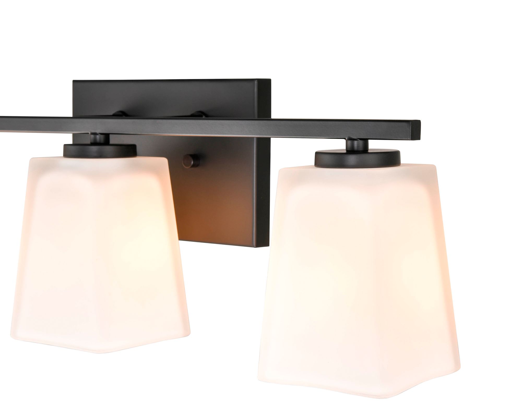 Image 5 Millennium 3-Light 21" Matte Black Vanity Light with Glass Shade more views