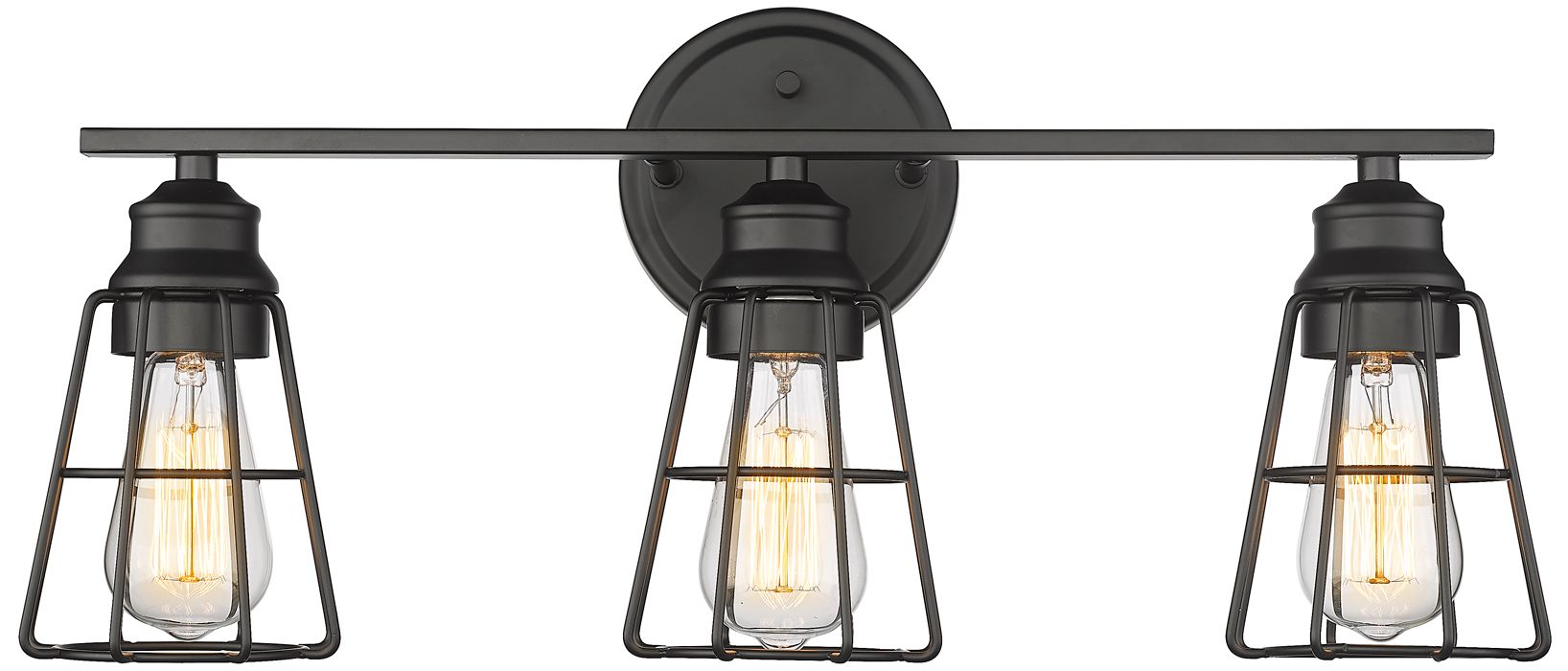 Thumbnail1 of Millennium 3-Light 22.88" Matte Black Vanity Light with Steel Shade