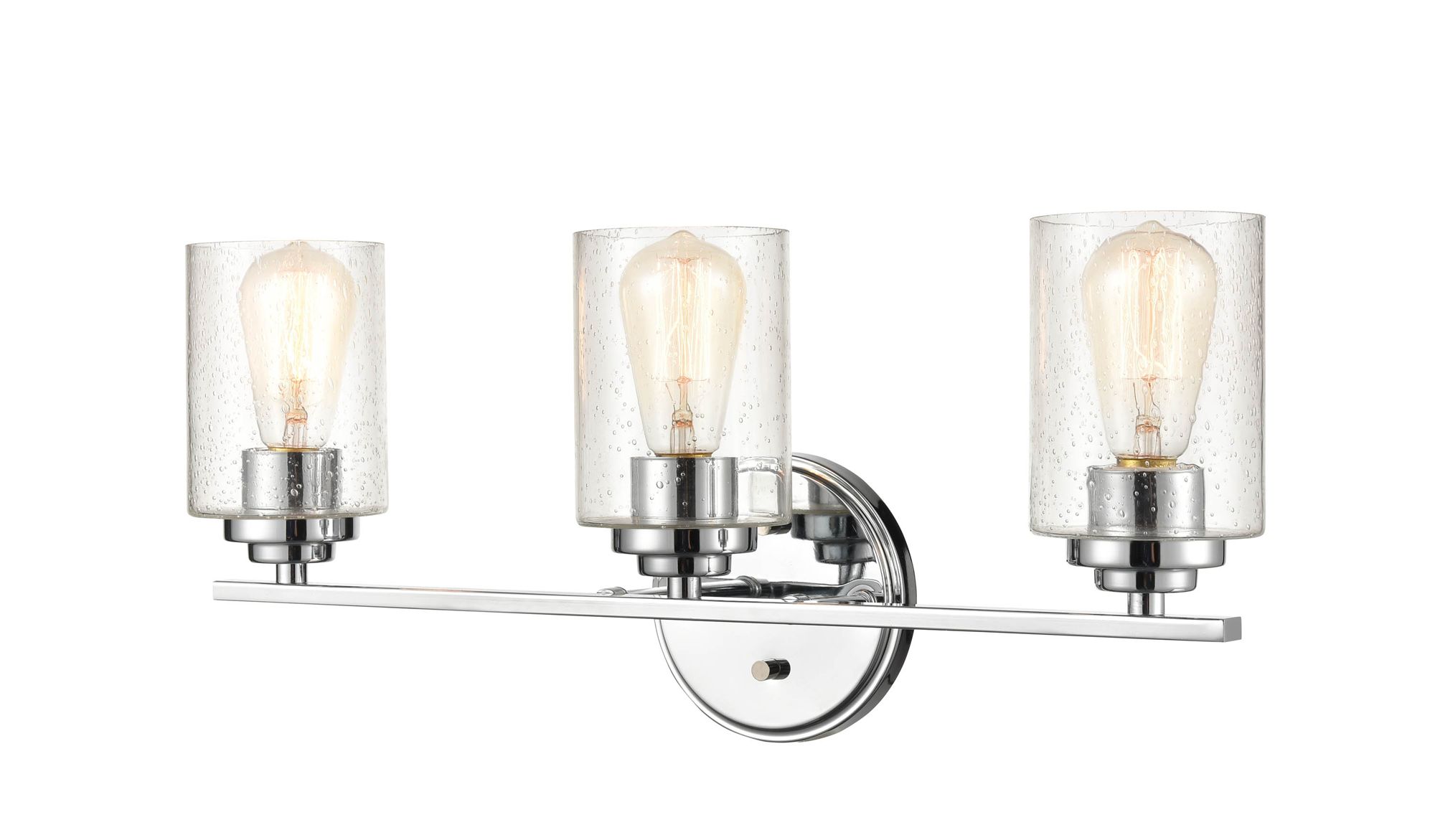 Image 2 Millennium 3-Light 22" Chrome Vanity Light with Glass Shade more views