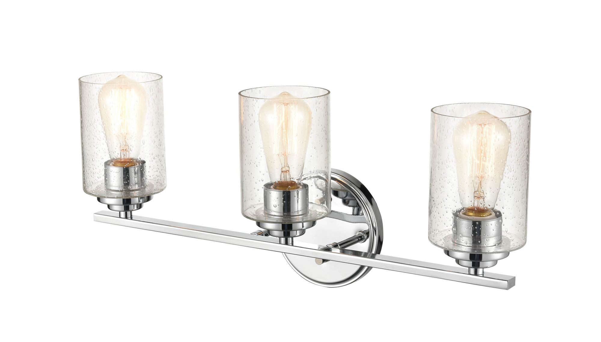 Image 4 Millennium 3-Light 22" Chrome Vanity Light with Glass Shade more views