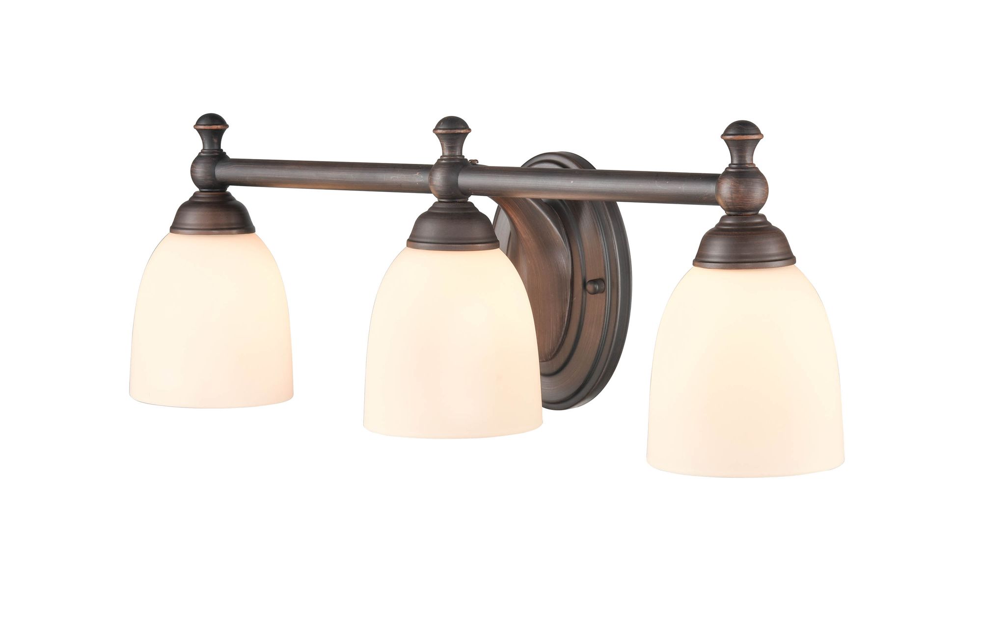 Image 2 Millennium 3-Light 22" Rubbed Bronze Vanity Light with Glass Shade more views