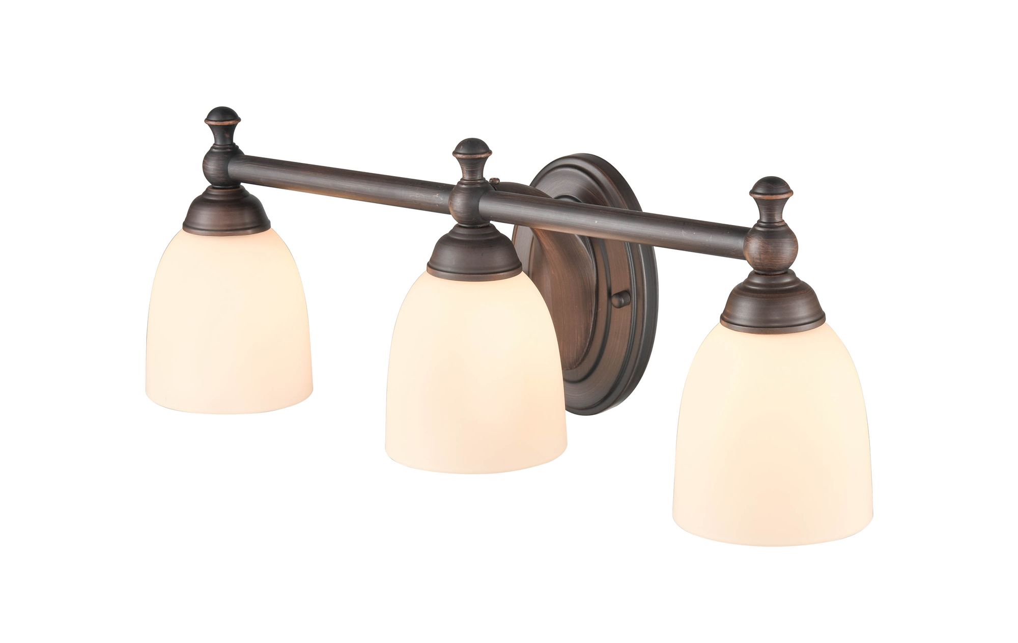 Image 3 Millennium 3-Light 22" Rubbed Bronze Vanity Light with Glass Shade more views