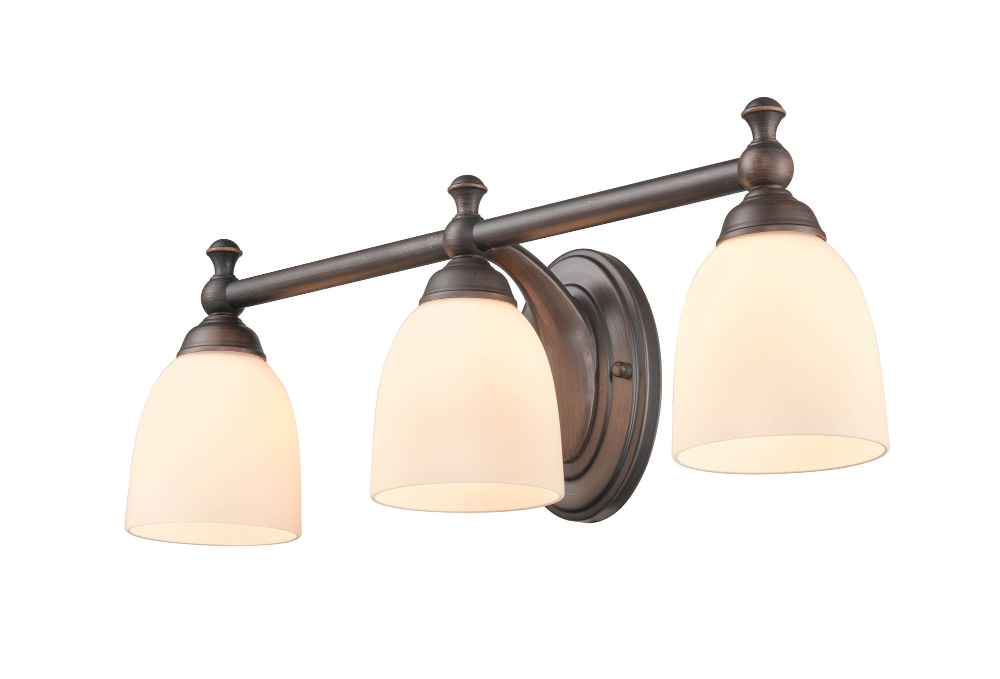 Image 4 Millennium 3-Light 22" Rubbed Bronze Vanity Light with Glass Shade more views