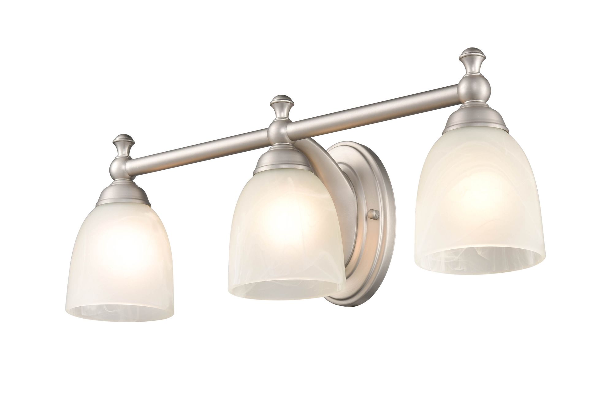 Image 3 Millennium 3-Light 22" Satin Nickel Vanity Light with Glass Shade more views