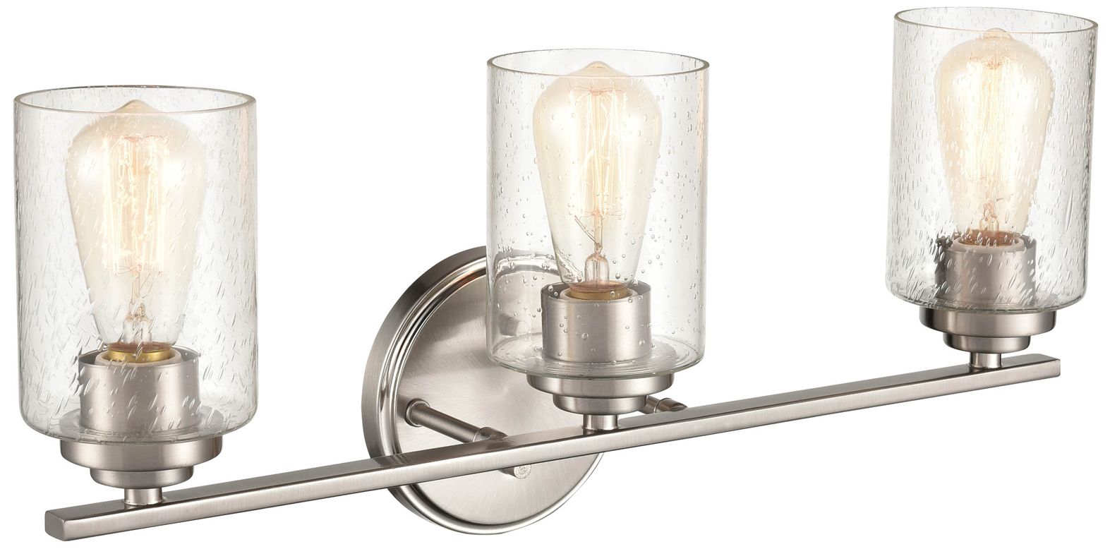 Millennium 3-Light 22" Satin Nickel Vanity Light with Glass Shade