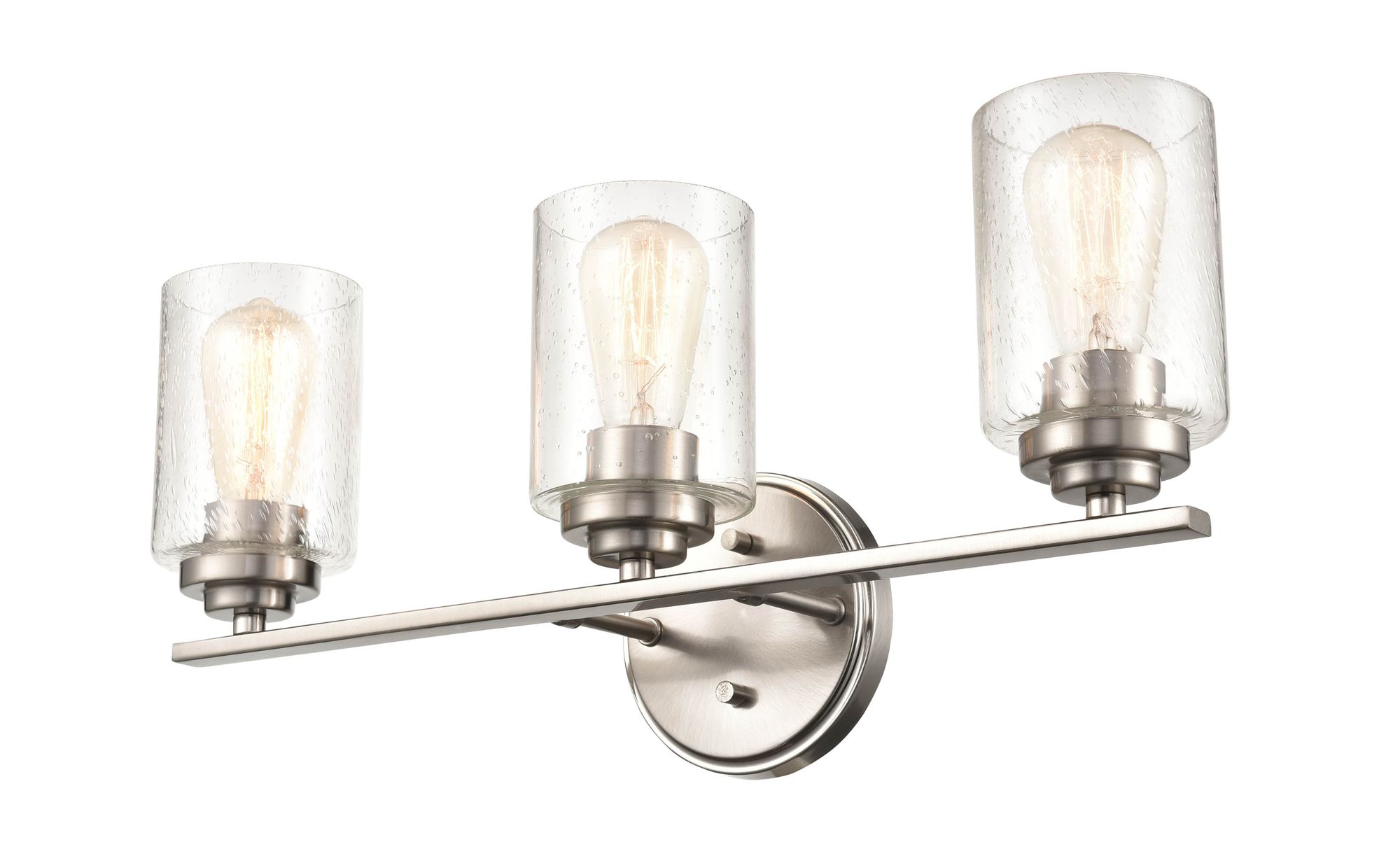 Image 2 Millennium 3-Light 22" Satin Nickel Vanity Light with Glass Shade more views