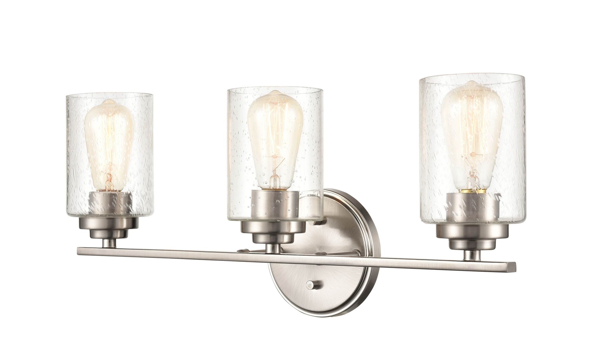 Image 3 Millennium 3-Light 22" Satin Nickel Vanity Light with Glass Shade more views