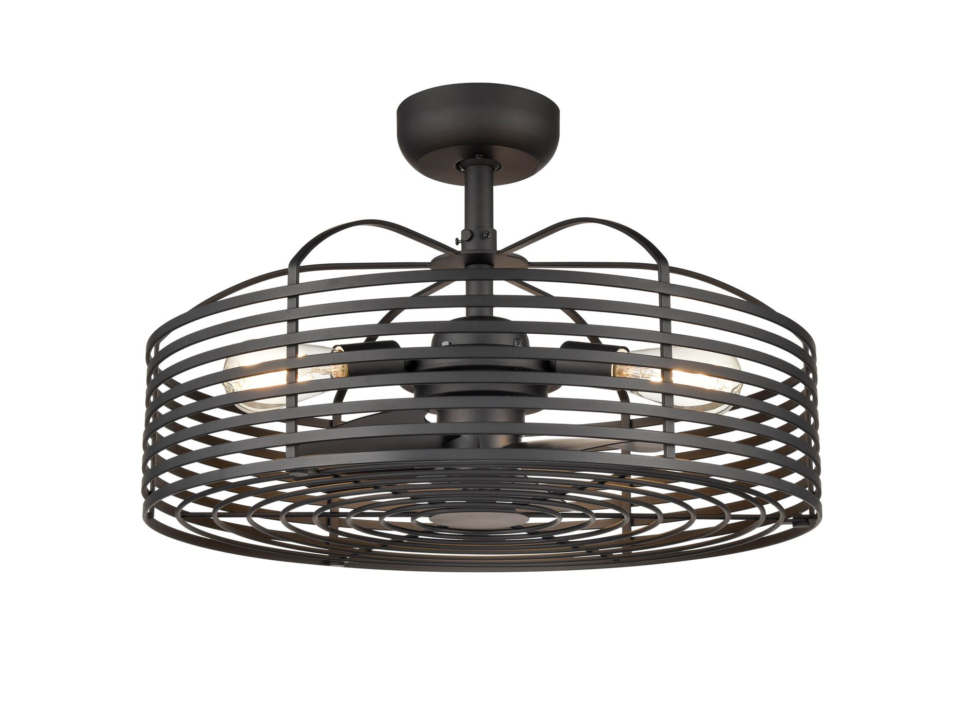 Image 2 Millennium 3-Light 23.5" Matte Black Ceiling Fan Light with NA Shade more views