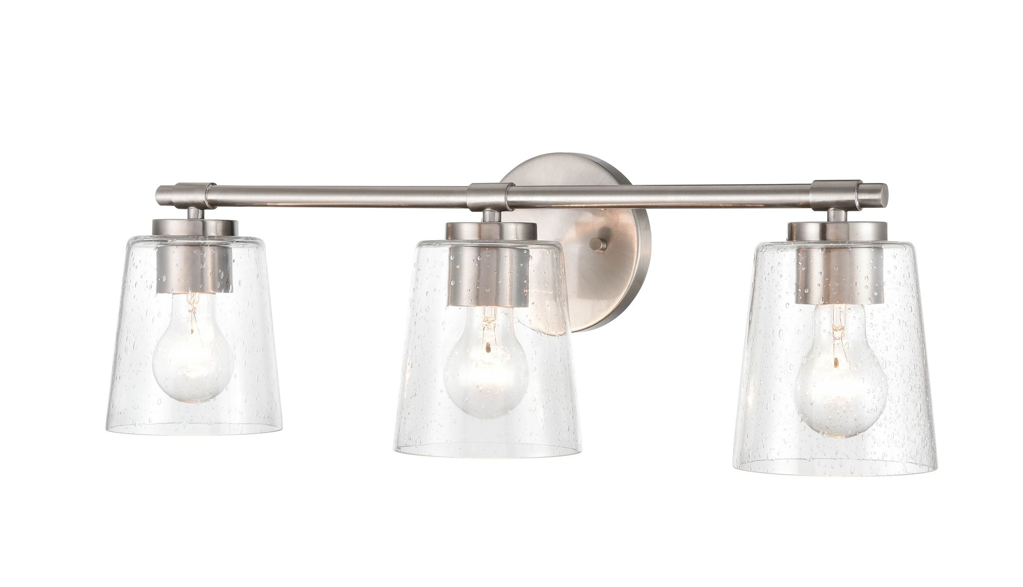 Image 2 Millennium 3-Light 24.5" Brushed Nickel Vanity Light with Glass Shade more views