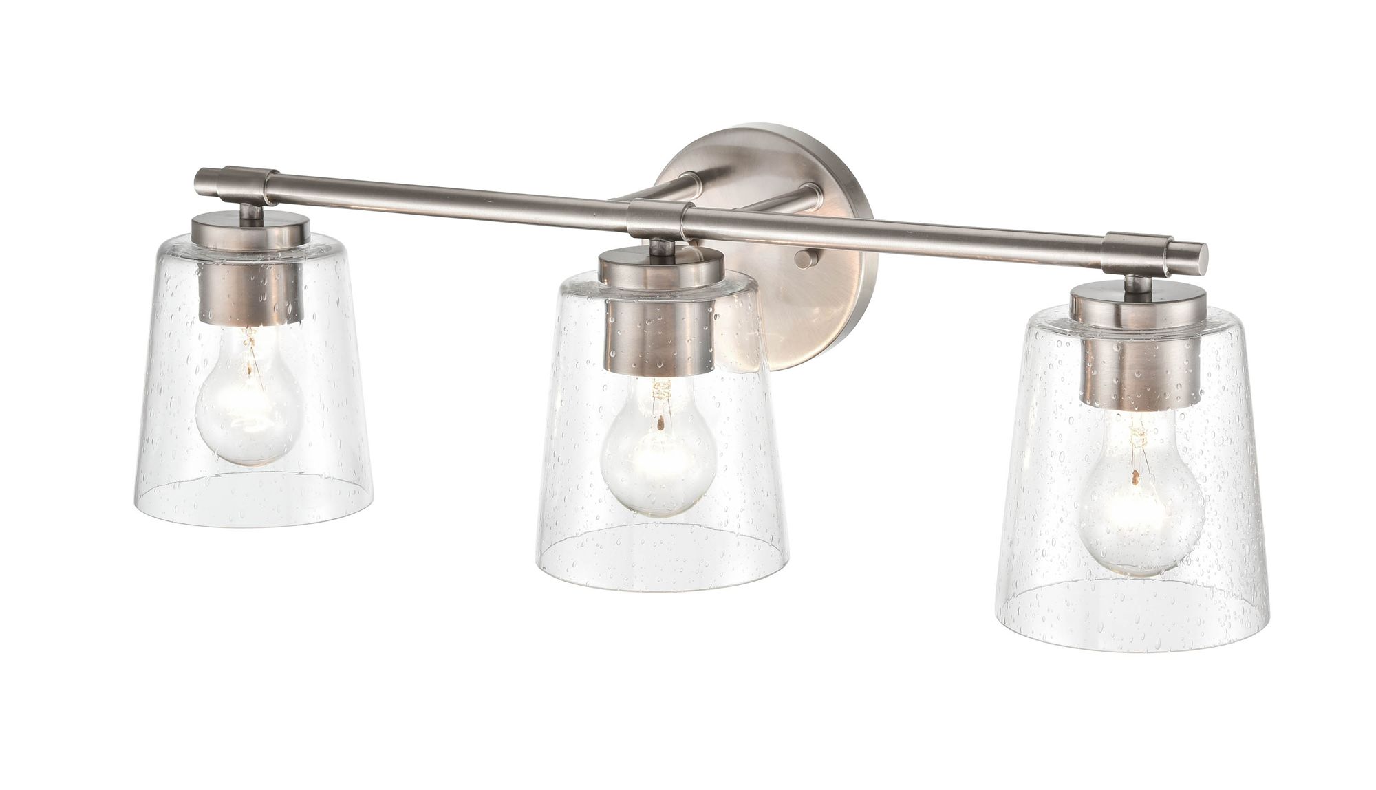 Image 3 Millennium 3-Light 24.5" Brushed Nickel Vanity Light with Glass Shade more views