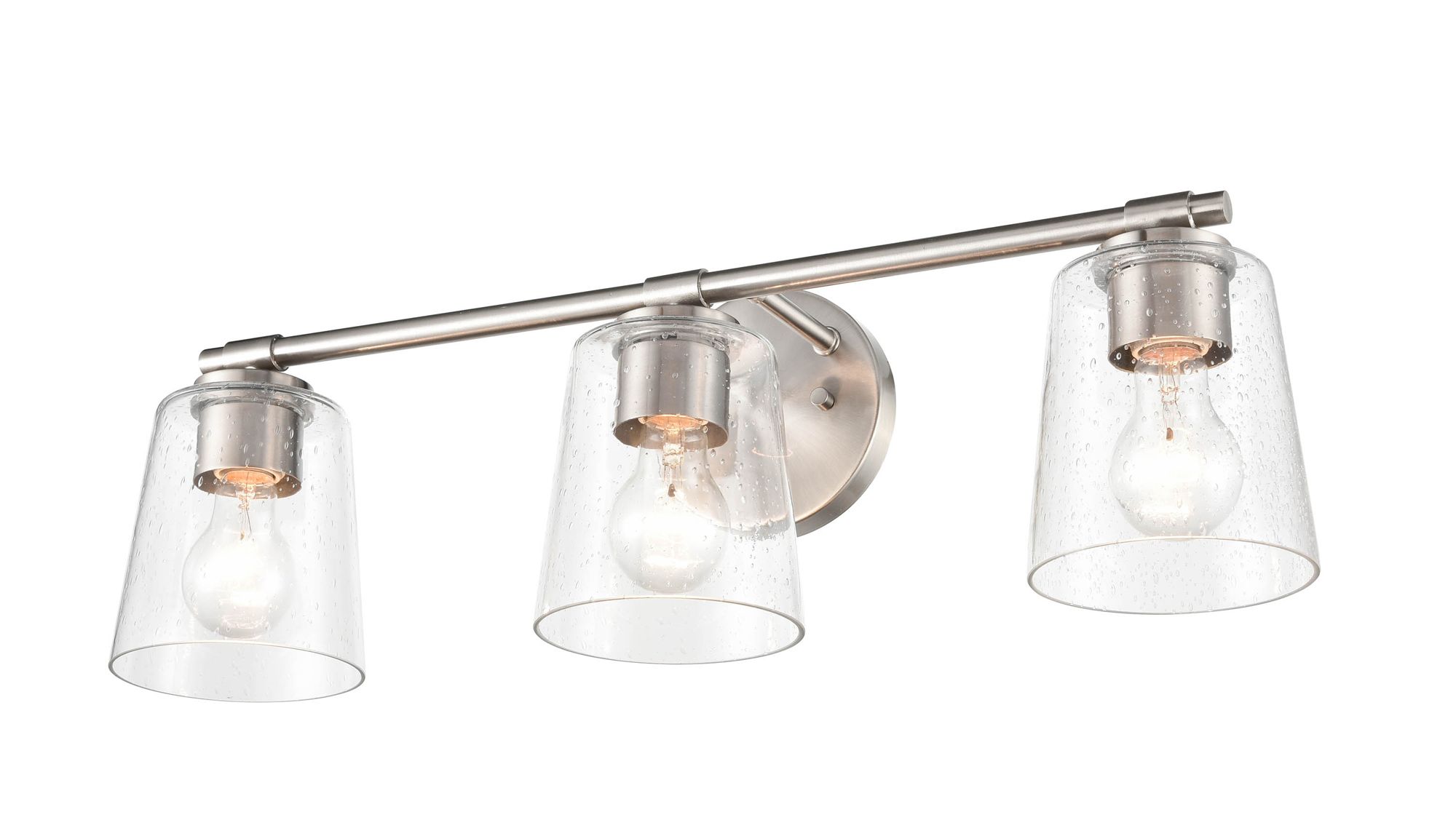 Image 5 Millennium 3-Light 24.5" Brushed Nickel Vanity Light with Glass Shade more views