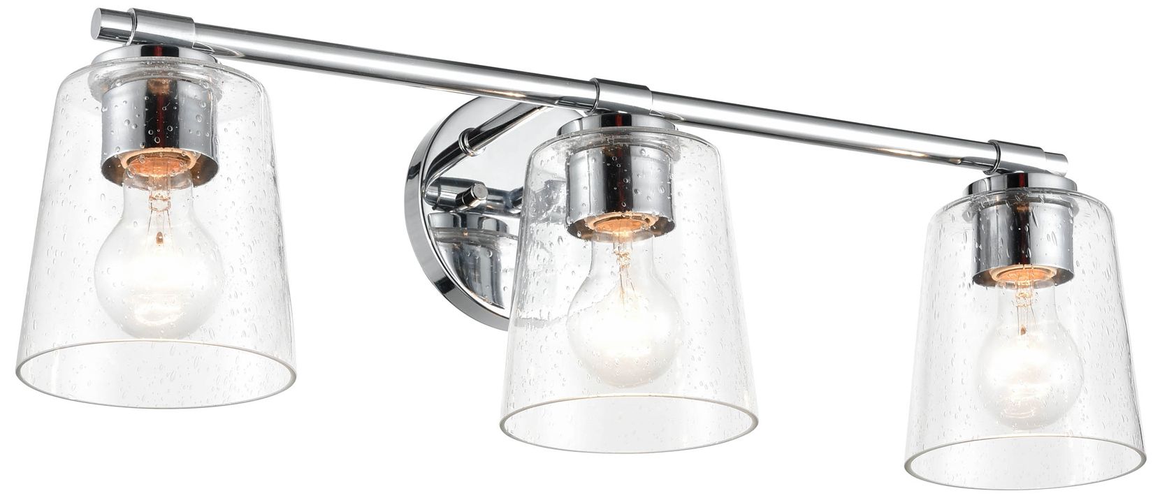 Millennium 3-Light 24.5" Chrome Vanity Light with Glass Shade
