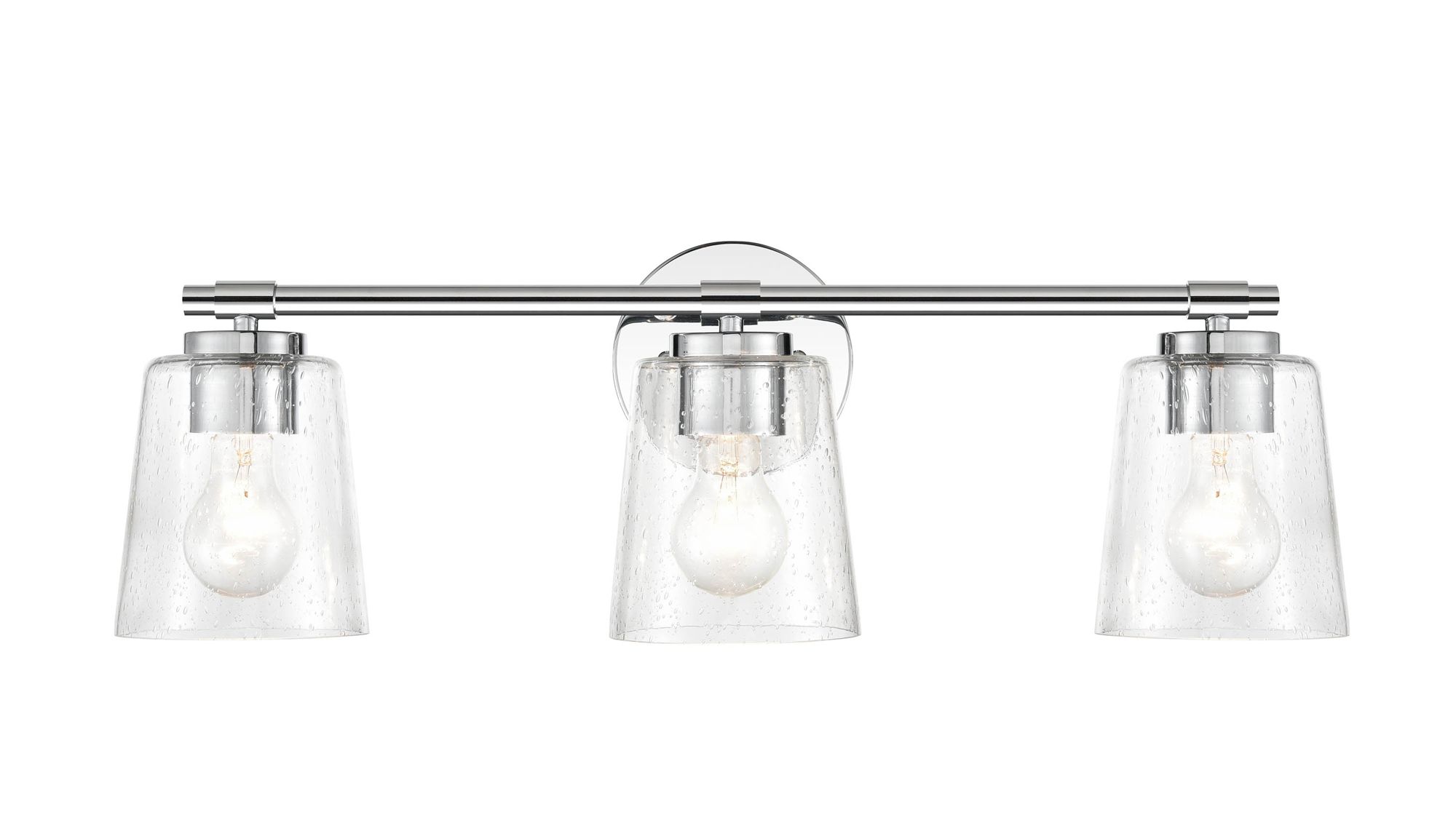Image 4 Millennium 3-Light 24.5" Chrome Vanity Light with Glass Shade more views