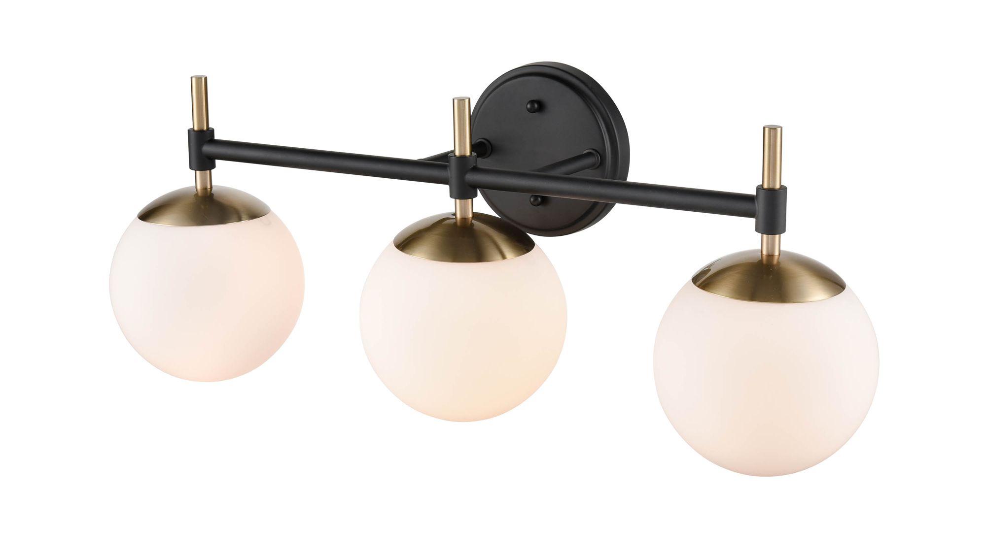Image 2 Millennium 3-Light 24" Matte Black/Modern Gold Vanity Light more views