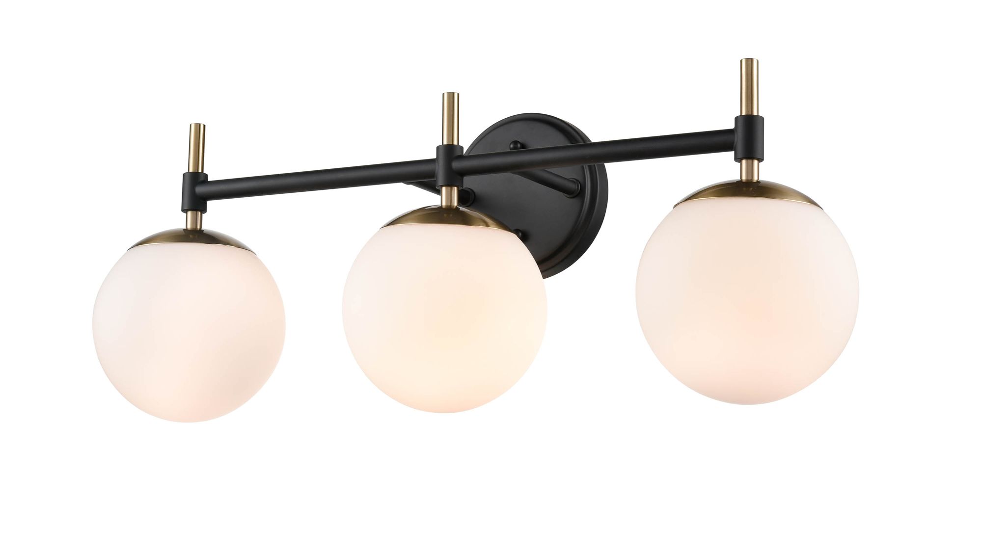 Image 4 Millennium 3-Light 24" Matte Black/Modern Gold Vanity Light more views