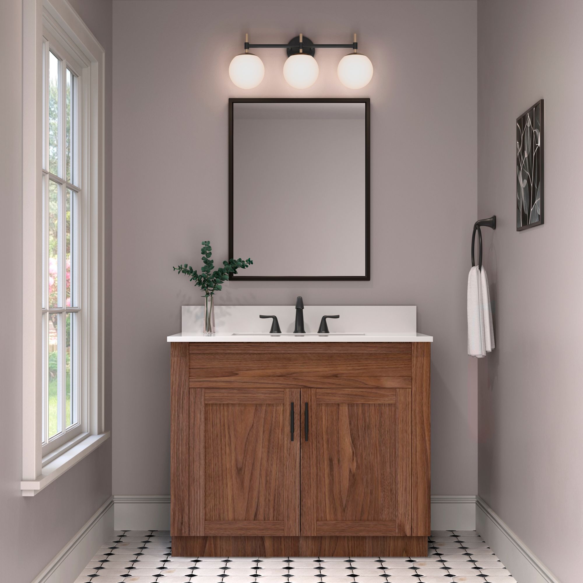 Image 7 Millennium 3-Light 24" Matte Black Vanity Light more views