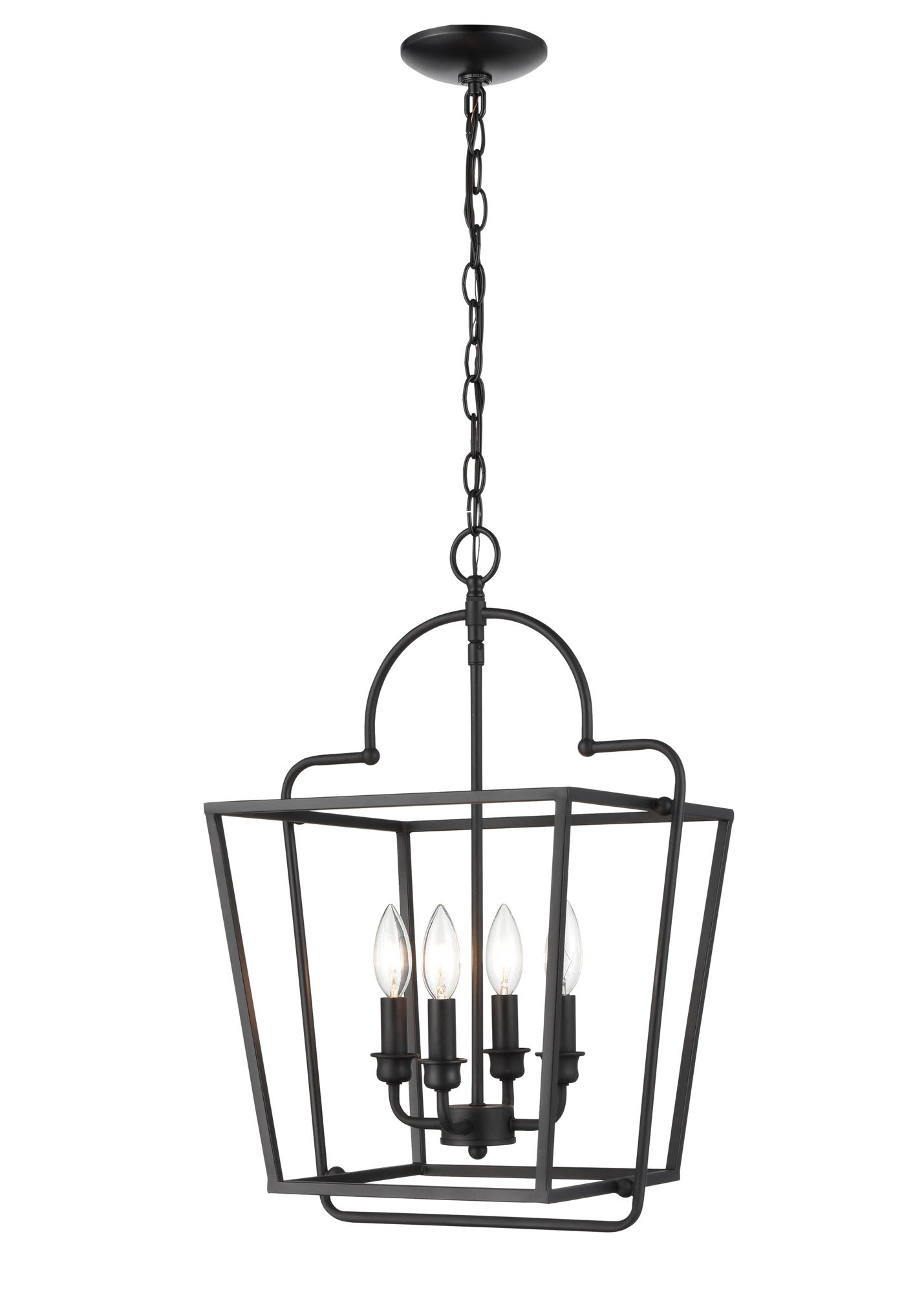 Image 2 Millennium 4-Light 15" Matte Black Pendant with Glass Shade more views