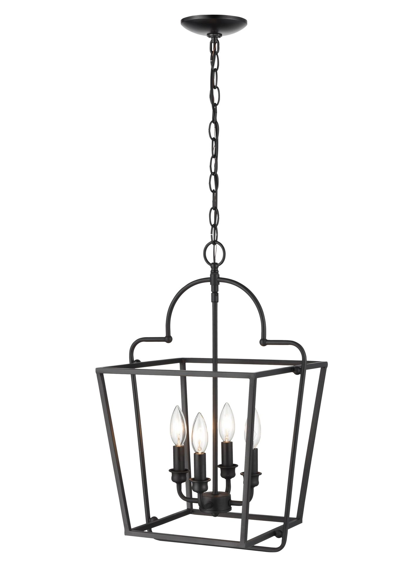 Image 3 Millennium 4-Light 15" Matte Black Pendant with Glass Shade more views
