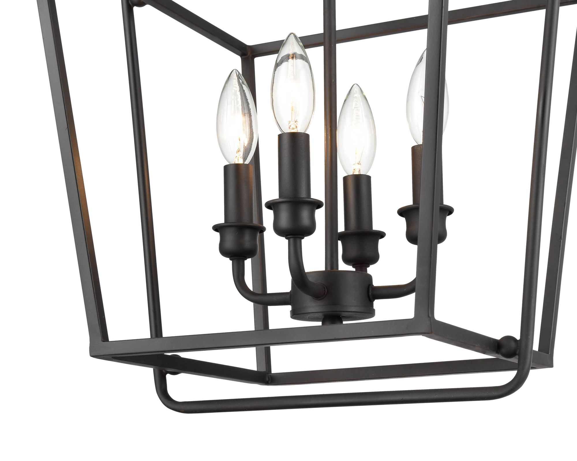 Image 4 Millennium 4-Light 15" Matte Black Pendant with Glass Shade more views