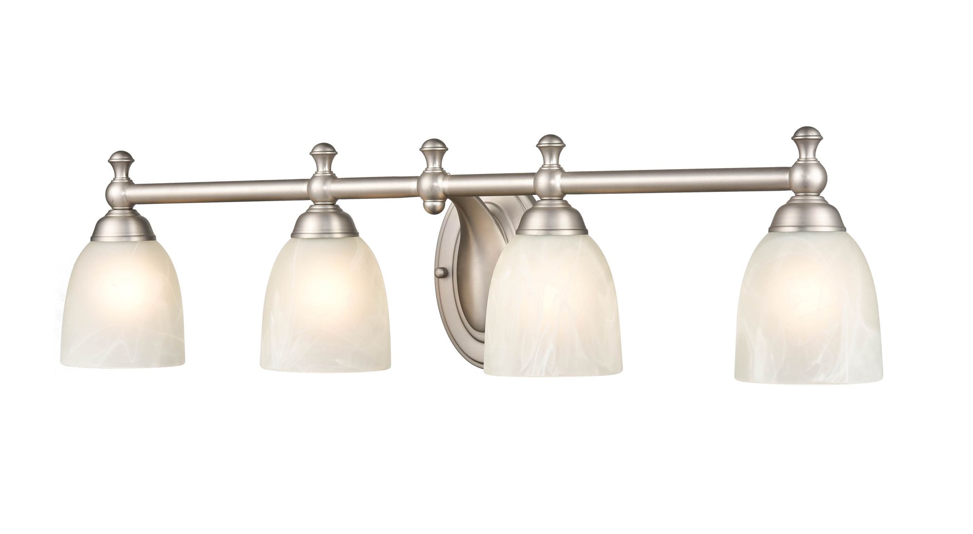 Image 2 Millennium 4-Light 30" Satin Nickel Vanity Light with Glass Shade more views