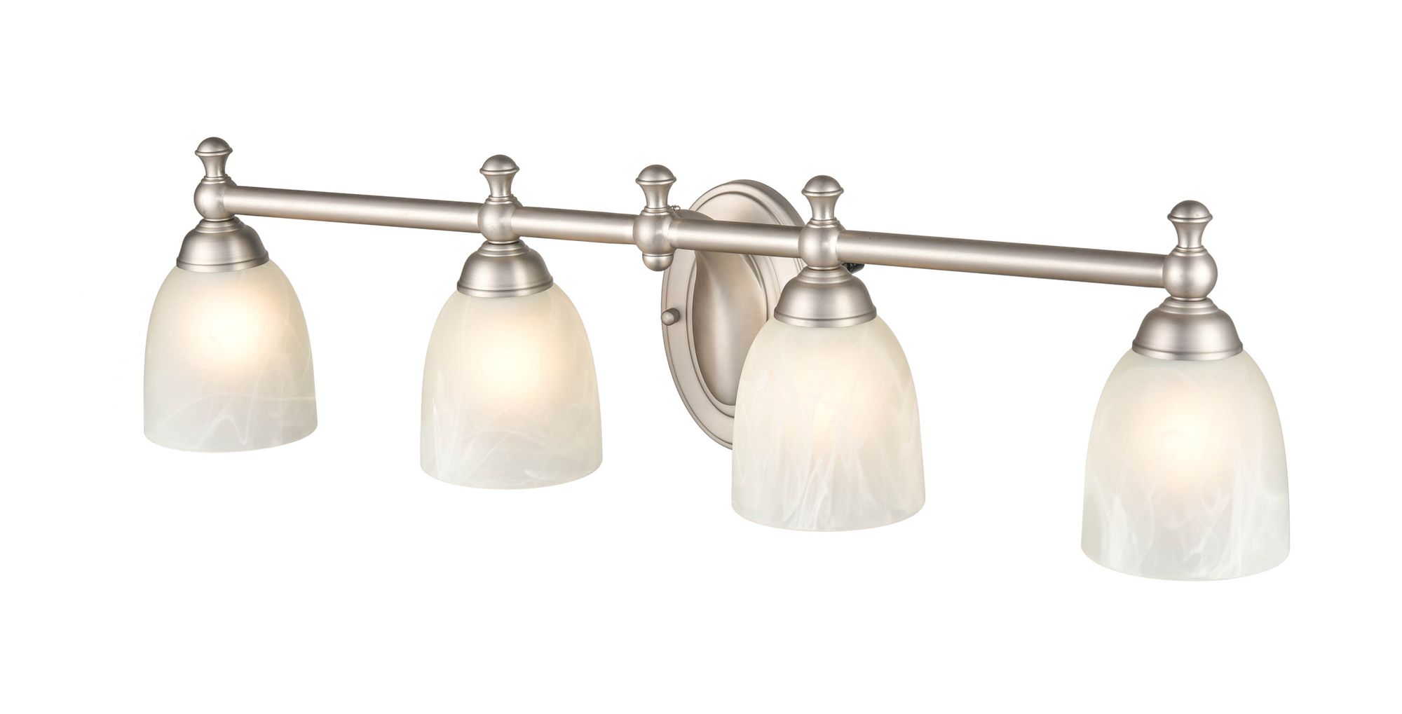 Image 3 Millennium 4-Light 30" Satin Nickel Vanity Light with Glass Shade more views