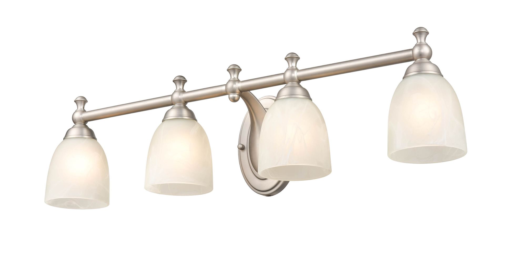 Image 4 Millennium 4-Light 30" Satin Nickel Vanity Light with Glass Shade more views
