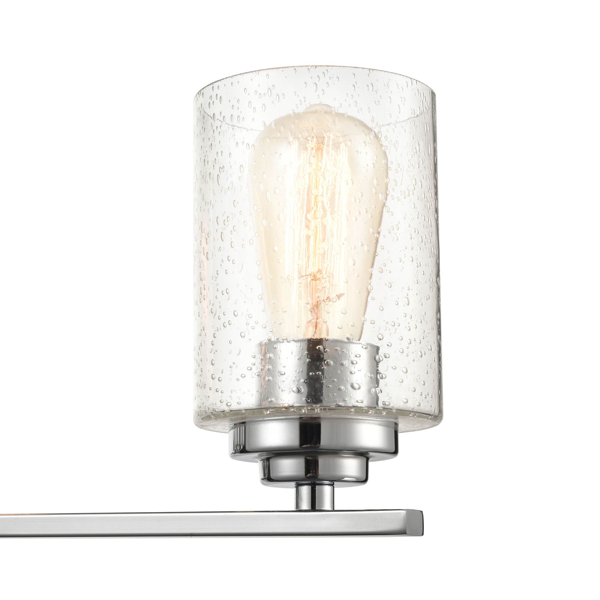 Image 4 Millennium 4-Light 31.13" Chrome Vanity Light with Glass Shade more views