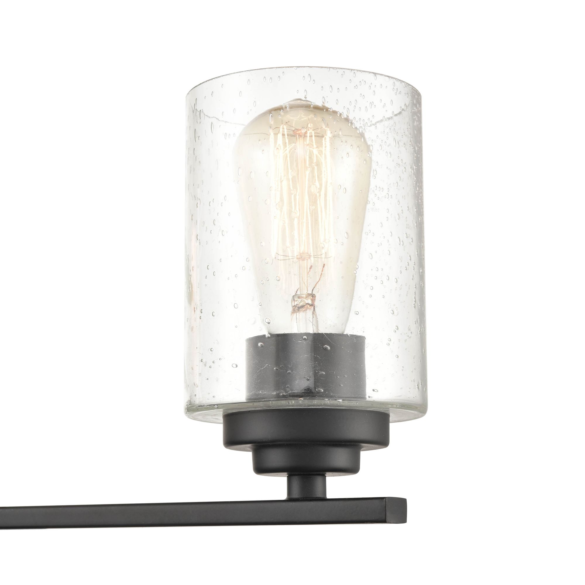 Image 4 Millennium 4-Light 31.13" Matte Black Vanity Light with Glass Shade more views