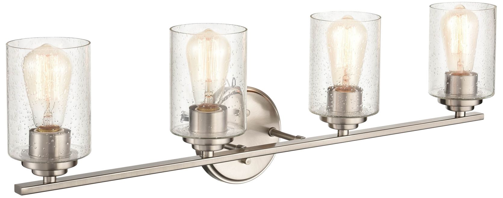 Millennium 4-Light 31.13" Satin Nickel Vanity Light with Glass Shade