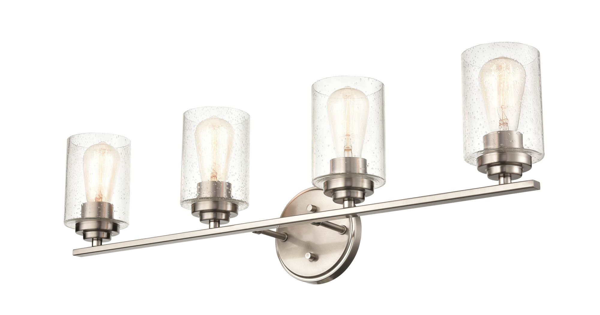 Image 2 Millennium 4-Light 31.13" Satin Nickel Vanity Light with Glass Shade more views