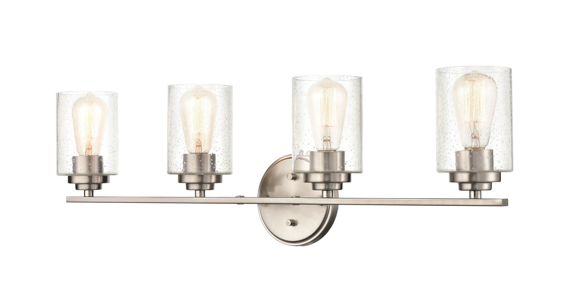 Image 3 Millennium 4-Light 31.13" Satin Nickel Vanity Light with Glass Shade more views