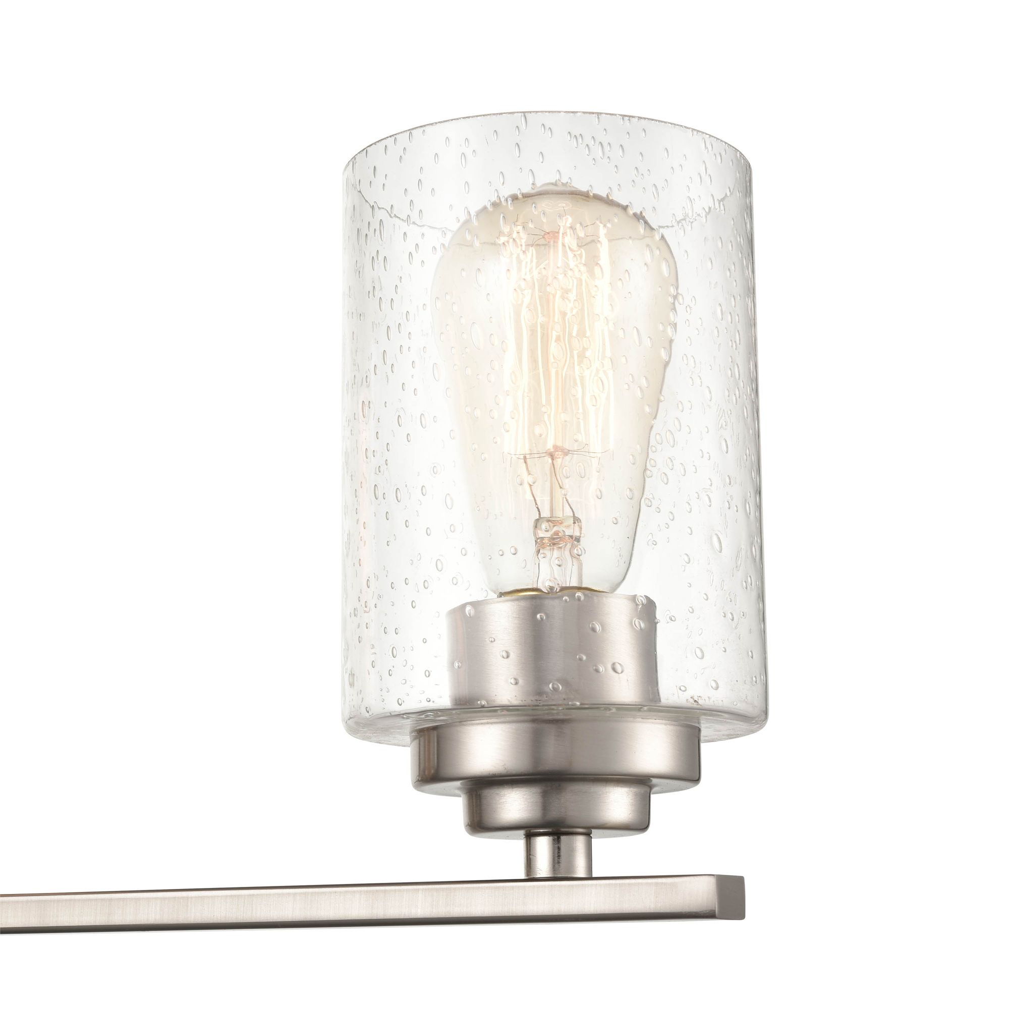 Image 4 Millennium 4-Light 31.13" Satin Nickel Vanity Light with Glass Shade more views