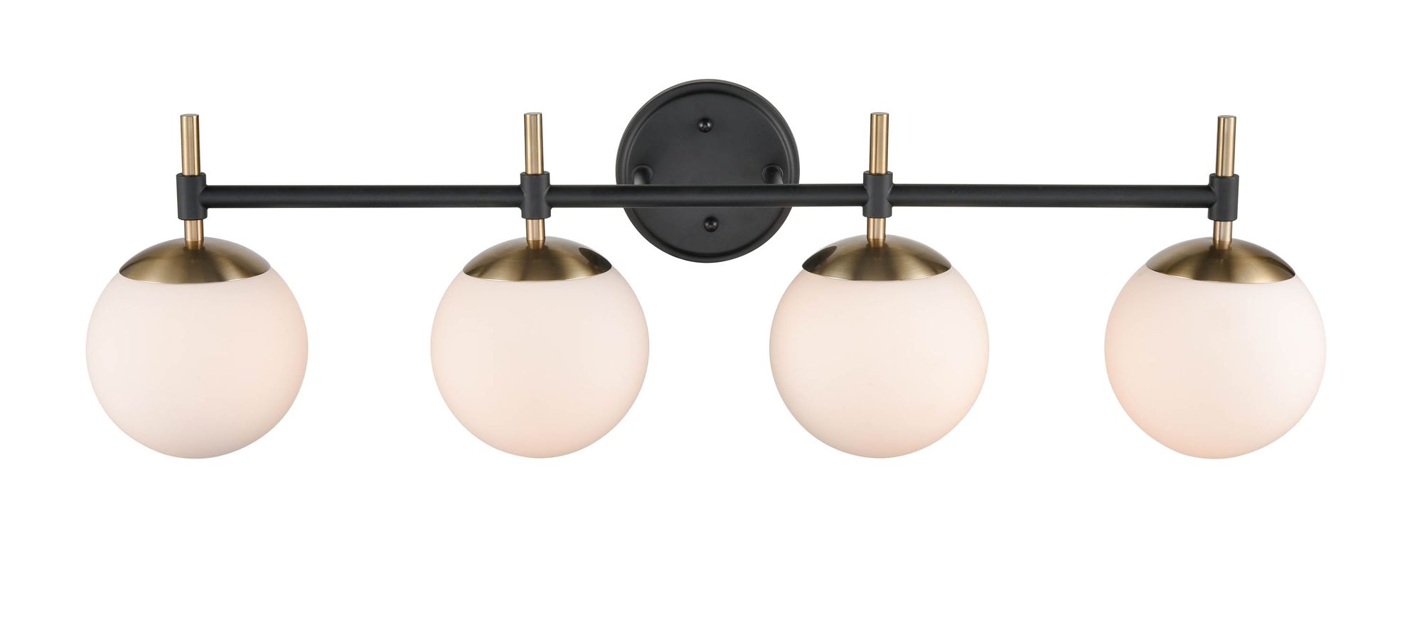 Image 4 Millennium 4-Light 33" Matte Black/Modern Gold Vanity Light more views