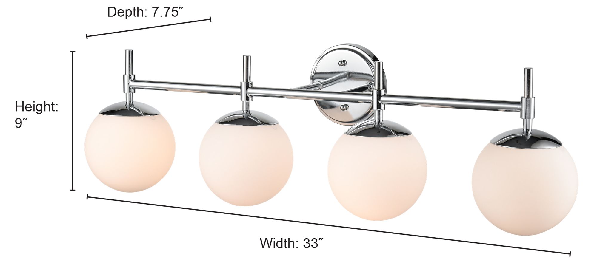 Image 4 Millennium 4-Light 33" Matte Black Vanity Light more views