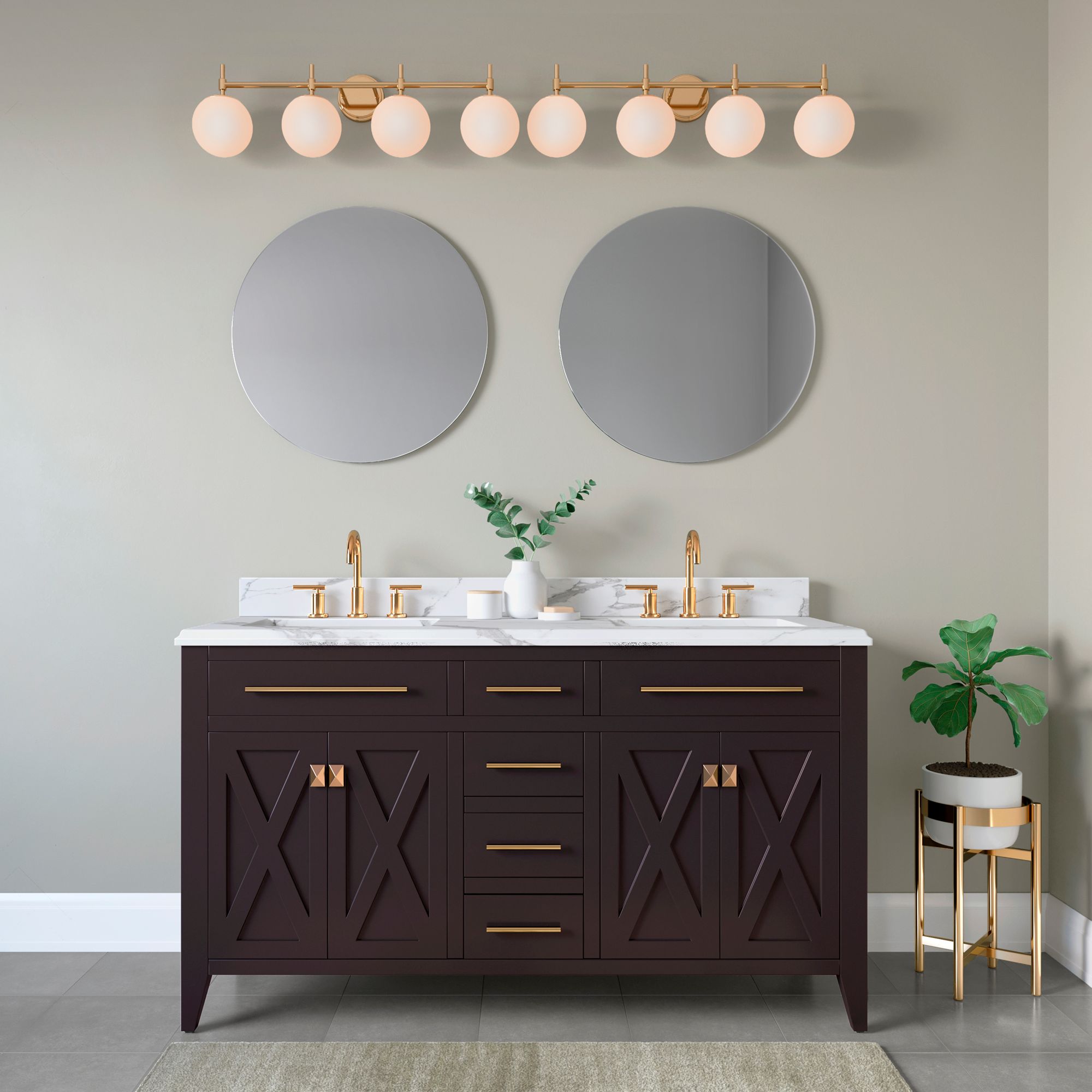 Image 6 Millennium 4-Light 33" Modern Gold Vanity Light more views