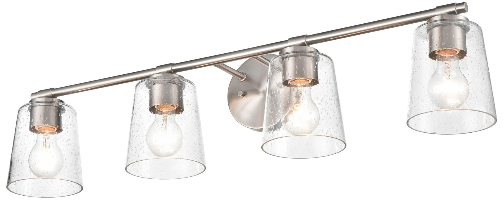 Millennium 4-Light 34" Brushed Nickel Vanity Light with Glass Shade