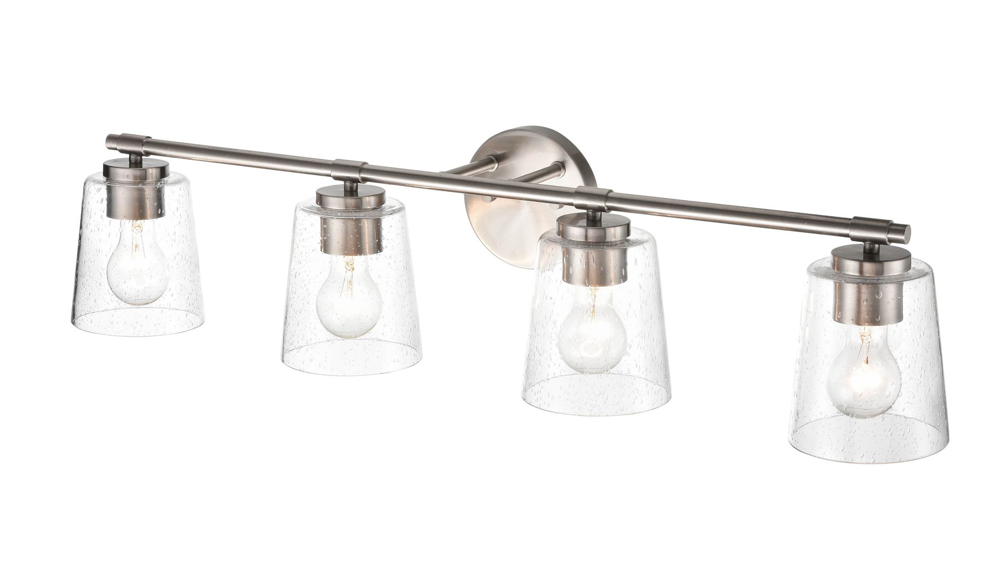 Image 2 Millennium 4-Light 34" Brushed Nickel Vanity Light with Glass Shade more views